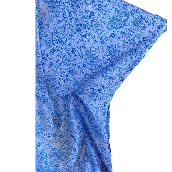 NWT ~ TIME and TRU Ruffle Hem Caftan Tie Front Chiffon Swimsuit Coverup ~ XL - Picture 6 of 7